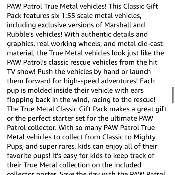 Paw Patrol True Metal 6 Collectible Die Cast Vehicles - Picture 10 of 12